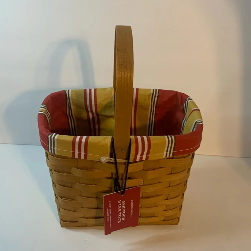 Williams-Sonoma Ashwood Wine Tote Holds 2 Wine Bottles New